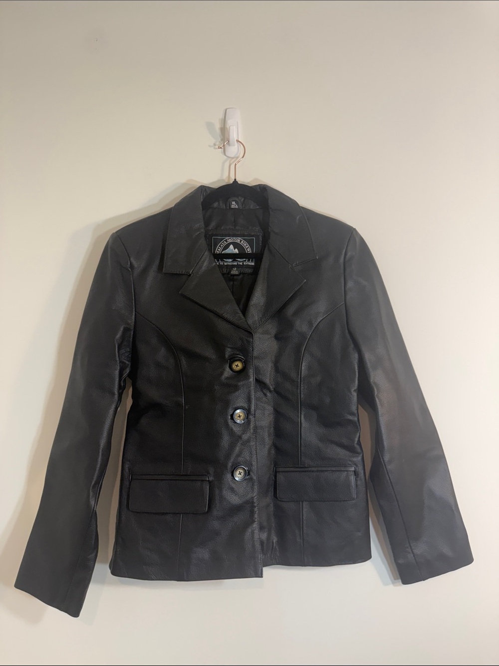 Himalaya Motor Bike Wear black vintage leather blazer XL/12